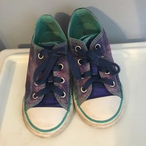 Toddler Converse shoes in blue & purple